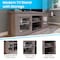 Flash Furniture Dark Brown TV Stand with 4 Pane Glass Doors 65" GC-MBLK65-GY-GG - alternate 5